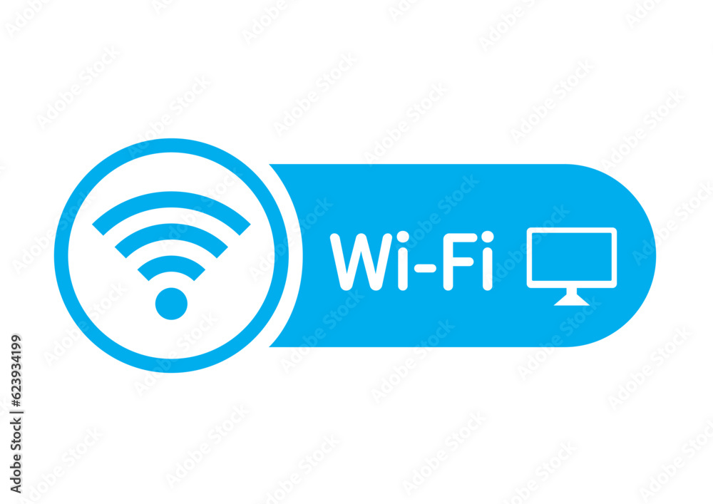 Wi-Fiマーク デスクトップPCマークのついたおしゃれなWiFiマークのイラスト アイコン素材 Wi-Fiマーク デスクトップPCマークのついたおしゃれなWiFiマークのイラスト アイコン素材