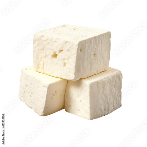 Feta cheese. isolated object, transparent background