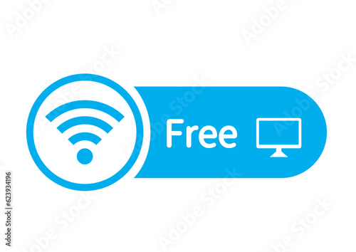 WiFiマーク デスクトップPCデザインのおしゃれなWi-Fiマークのイラスト アイコン素材
