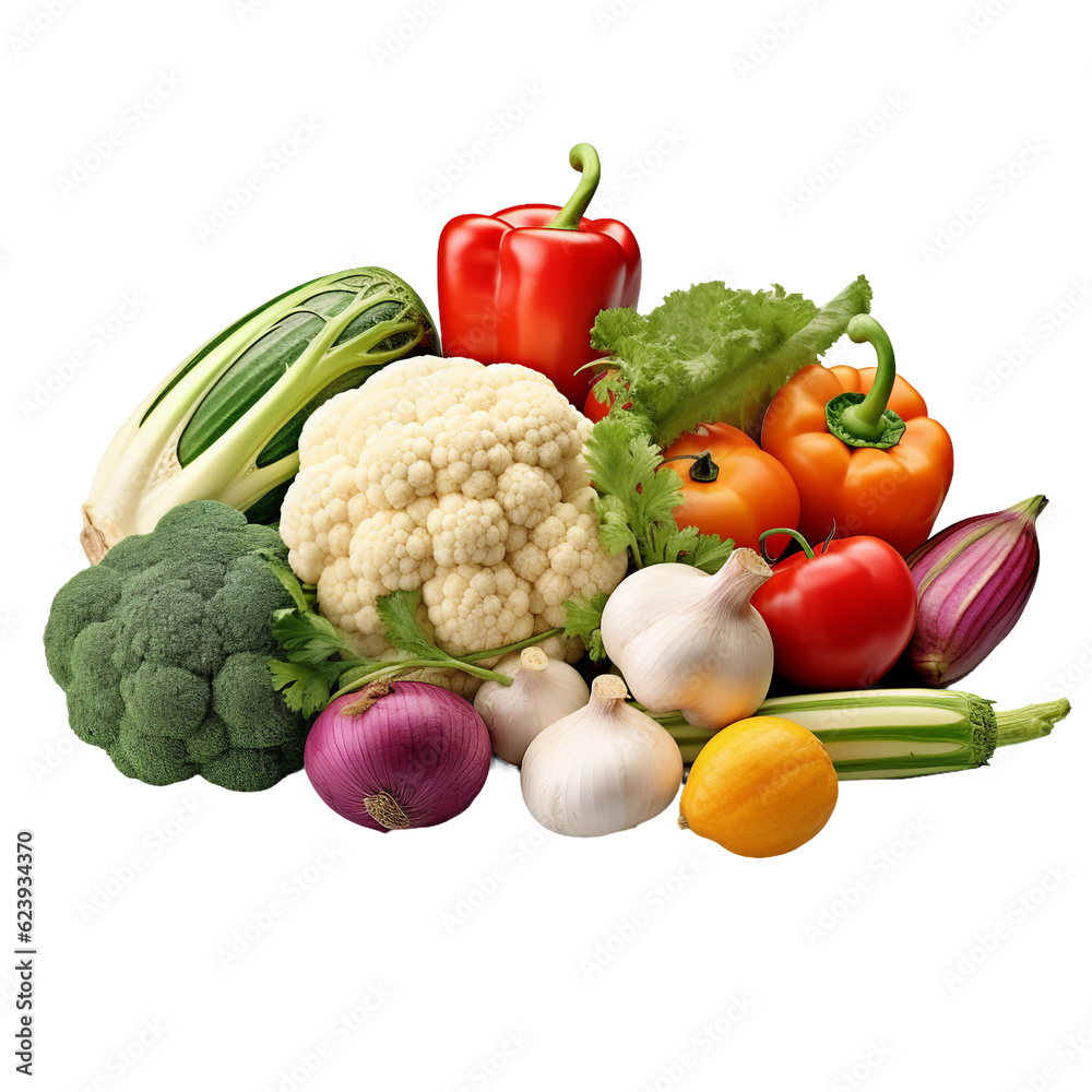 Fresh vegetables. isolated object, transparent background Fresh vegetables. isolated object, transparent background