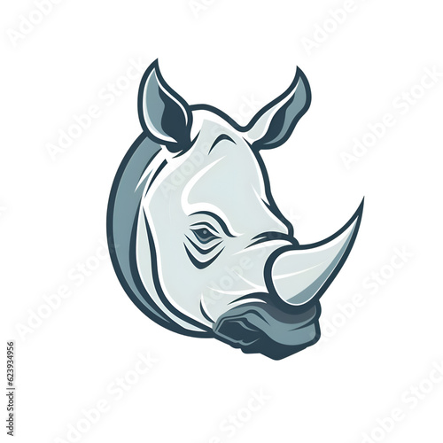 rhinoceros head isolated on white background. vector illustration.