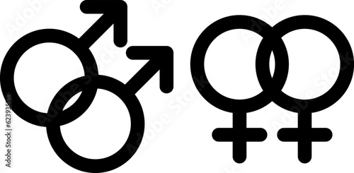 ゲイ　レズビアン　シンボル　アイコン　記号　（Illustration of gay symbol） / LGBT / LGBTQ
