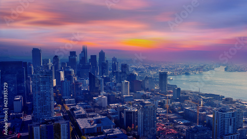 view of cityscape Seattle skyline in Seattle  Washington States 