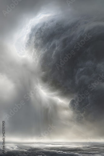 artwork storm clouds take on the form of a god