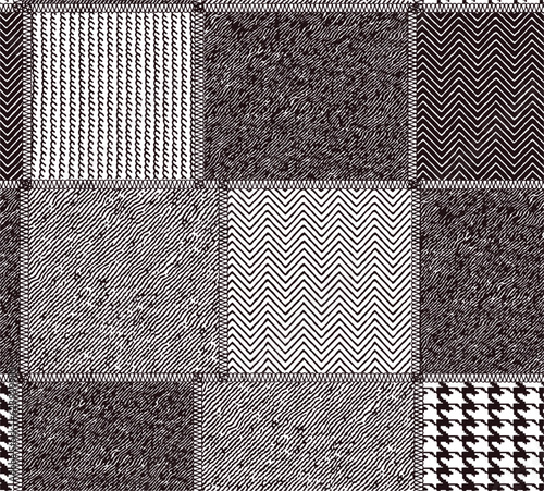 Patchwork pattern with monochrome texture. Pattern for textil and decoration