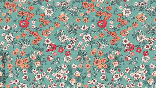 Floral liberty pattern. Small floral background for fashion, tapestries, prints. Modern floral design perfect for fashion and decoration