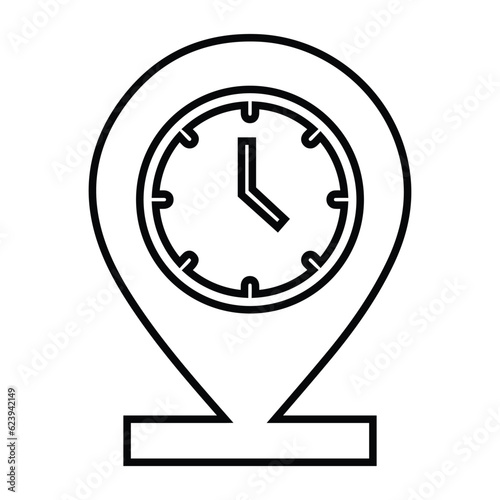 Time location, clock, destination icon