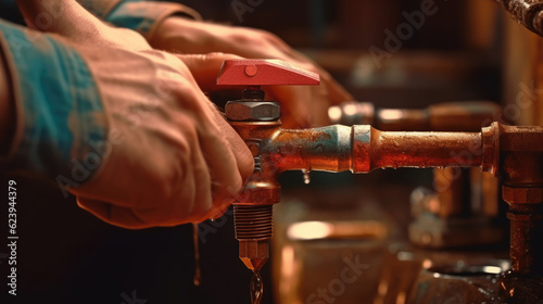 Close-up of Plumber's Hand Repairing Sink Pipe