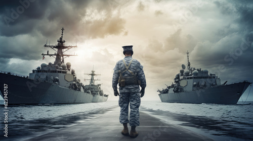 Print op canvas U.S. Military Might Navy