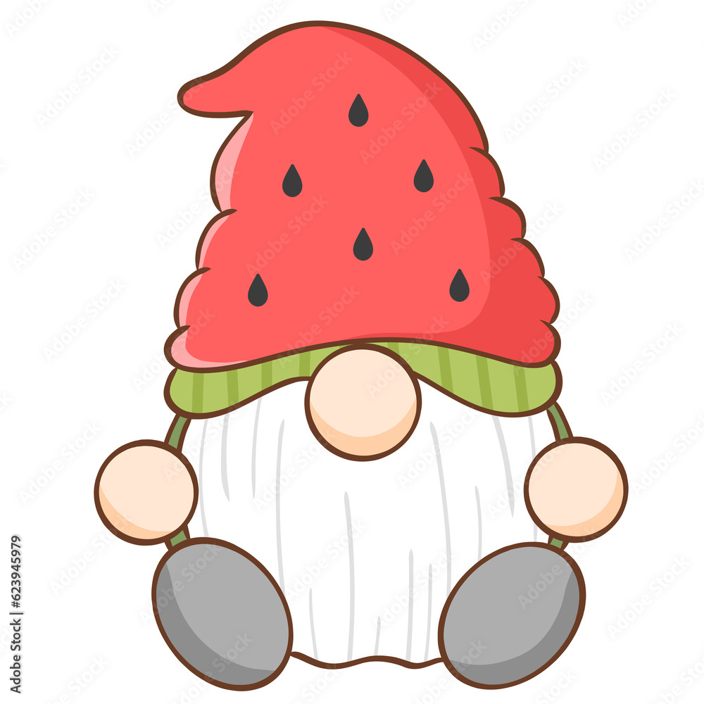 a dwarf wearing a watermelon costume a dwarf wearing a watermelon costume