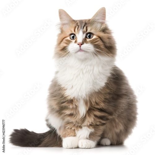A cute cat isolated on white background 