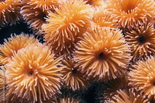 vibrant cluster of sea anemones in their natural habitat. Generative AI © 2rogan
