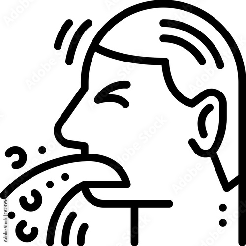 vomit line icon