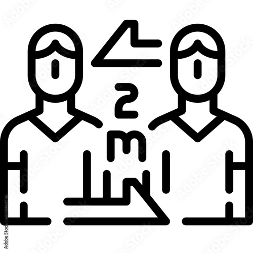 social distancing line icon