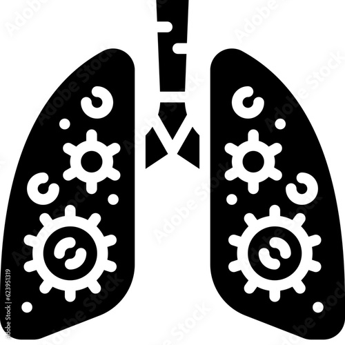 infected lung solid icon