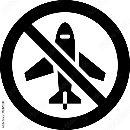 no plane solid icon