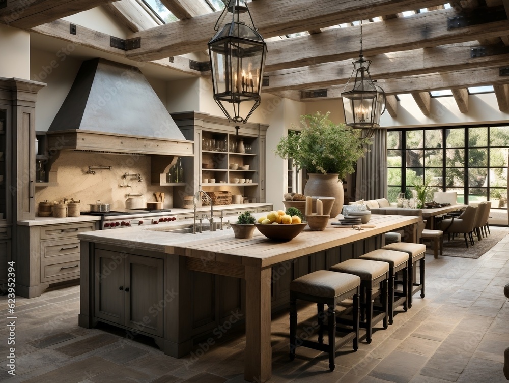 The modern interior design of the kitchen generative ai