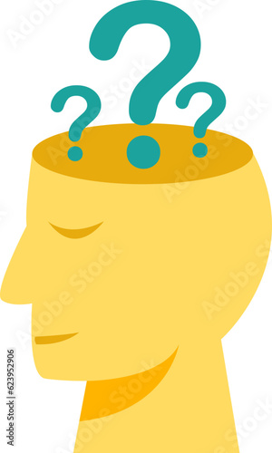 Question mark icon  human head icon