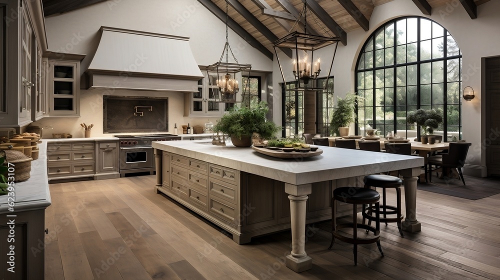 The modern interior design of the kitchen generative ai The modern interior design of the kitchen generative ai