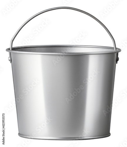 Empty metal bucket isolated. © Pro Hi-Res