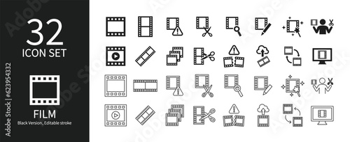 Icon set related to film