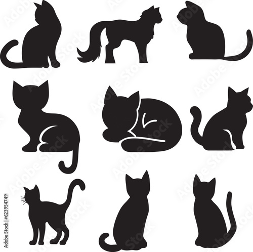 Cats silhouette, cat vector