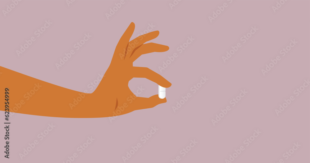 Hand Holding a Pill for Treatment Vector Drawing Illustration. Medical worker giving medication to cure illness
Hand Holding a Pill for Treatment Vector Drawing Illustration. Medical worker giving medication to cure illness