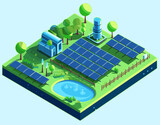 Solar cells farm for electricity generation