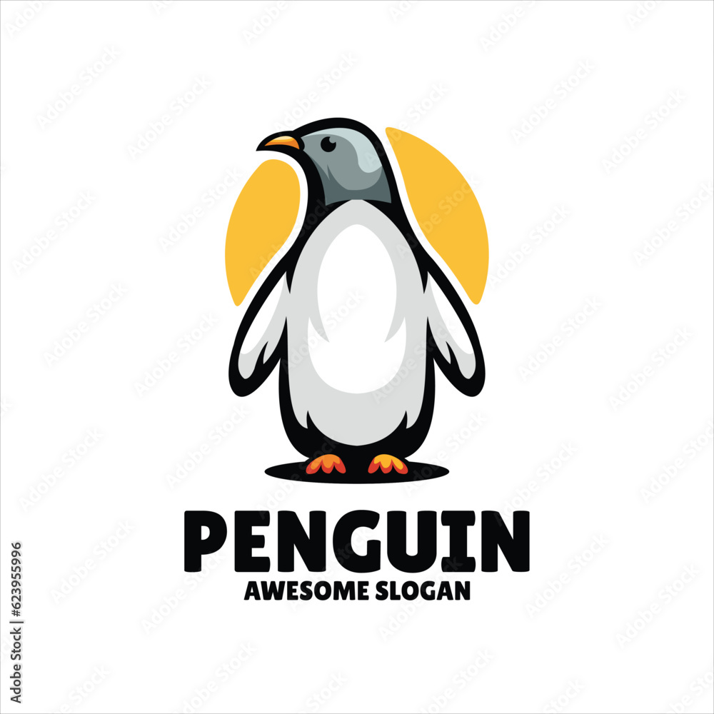 penguin mascot illustration logo design