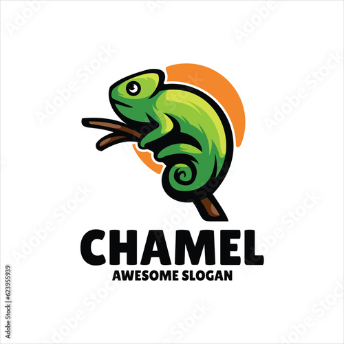 chameleon mascot illustration logo design