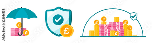 UK Pound Money Safe and Secure Illustration