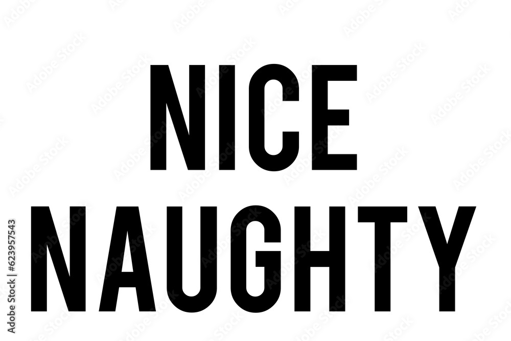 Digital png illustration of nice naughty text on transparent background
