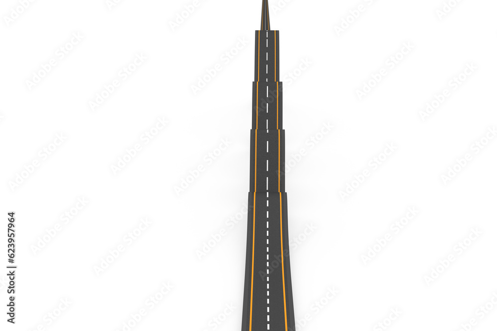 Digital png illustration of straight hilly street on transparent background