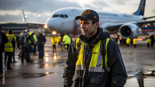 Airport ground crew worker Generative AI