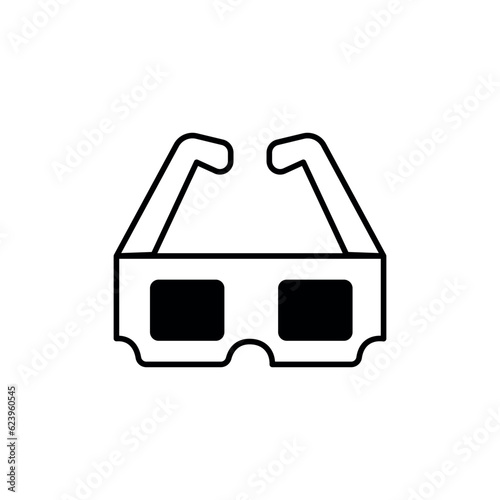 3D Movie icon design with white background stock illustration