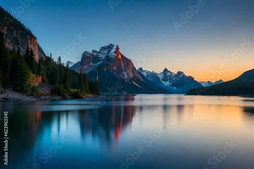 lake in the mountains , hd rendered view 