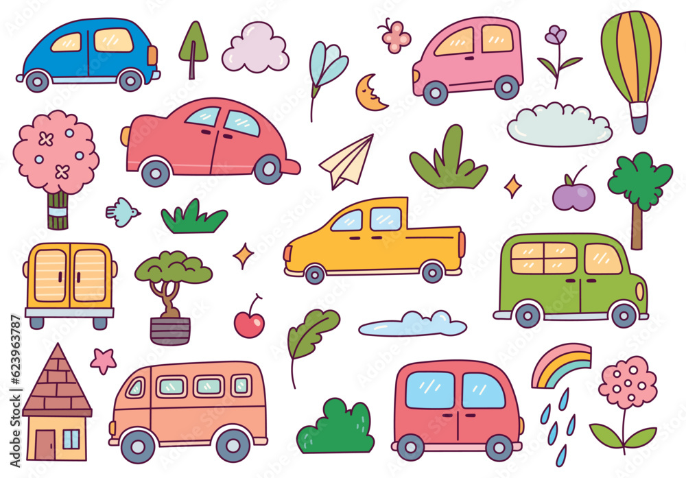 vehicle sticker doodle and other cute object collection vehicle sticker doodle and other cute object collection
