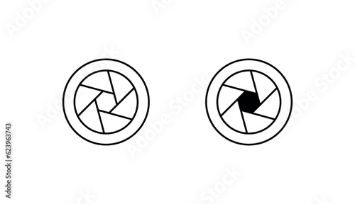Camera Shutter icon design with white background stock illustration