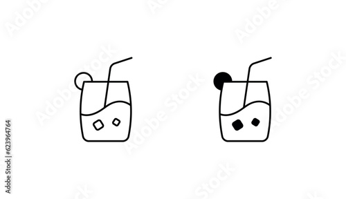 Drinks icon design with white background stock illustration