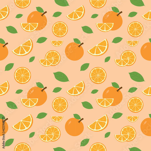 Seamless Pattern of Oranges, Background, Wrapping paper, wallpaper, packaging, textile prints vector