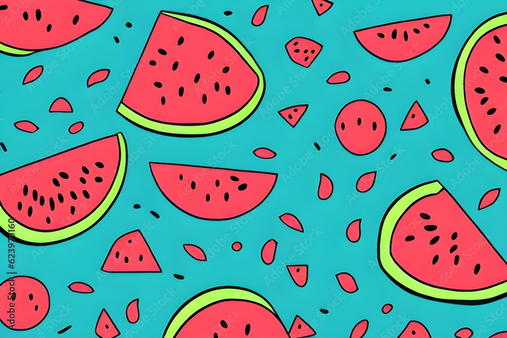 watermelon pattern. Generative AI watermelon pattern. Generative AI