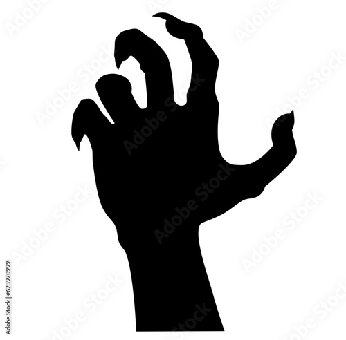 Halloween zombie hand silhouette 
