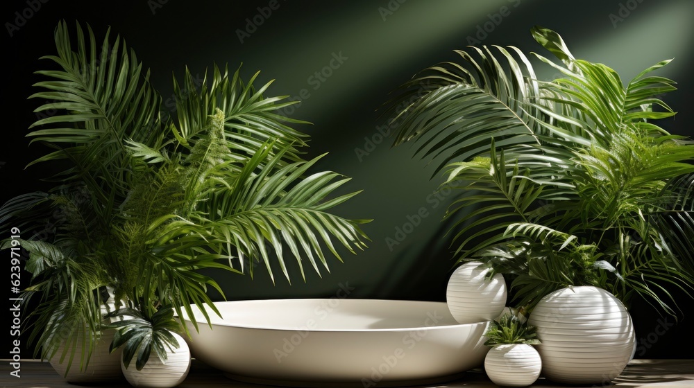 Tropical plant sunlight background, Generative AI Tropical plant sunlight background, Generative AI