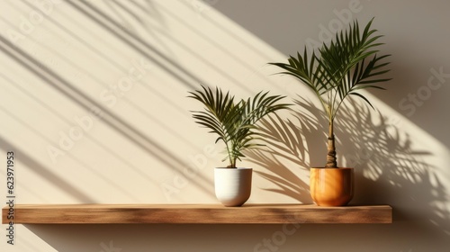 Tropical plant sunlight background  Generative AI