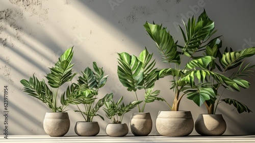 Tropical plant sunlight background, Generative AI