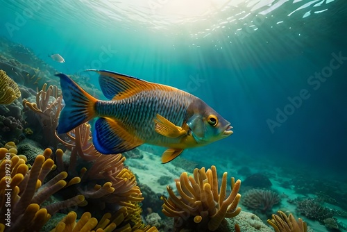 coral reef with fish generated by AI