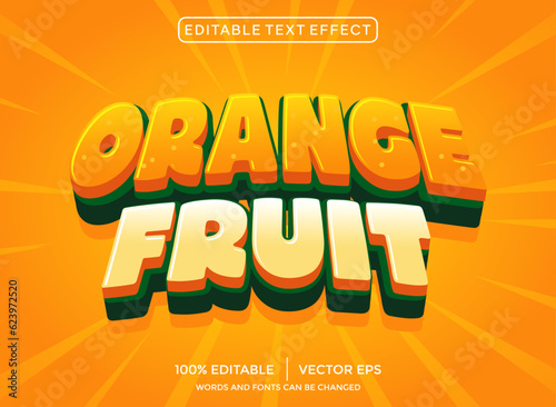 Orange fruit 3D editable text effect