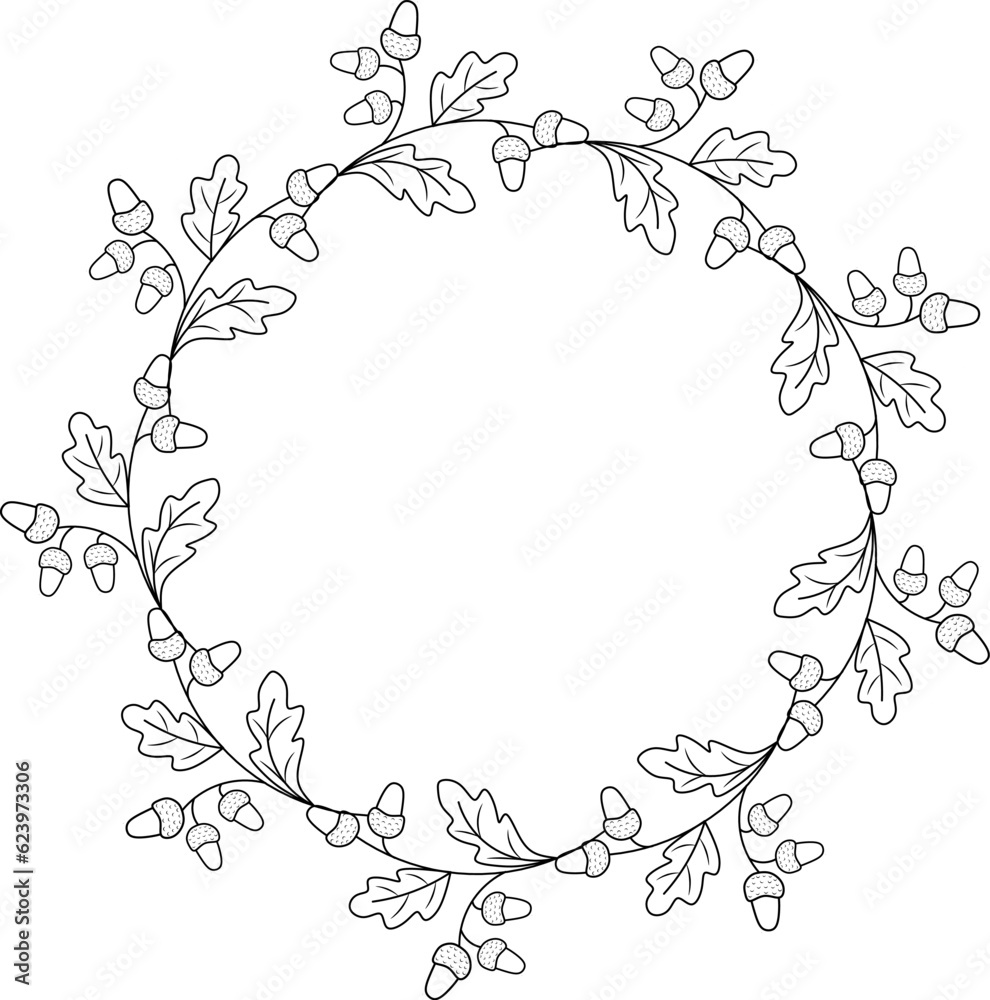 oak wreath illustration in vector oak wreath illustration in vector
