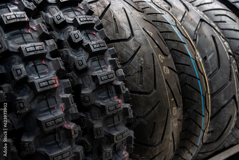 Tyre shop for sale in the store. Sale of car tires. Tyre shop for sale in the store. Sale of car tires.