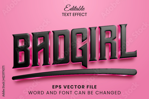 Bad girl black and pink 3d editable text effect